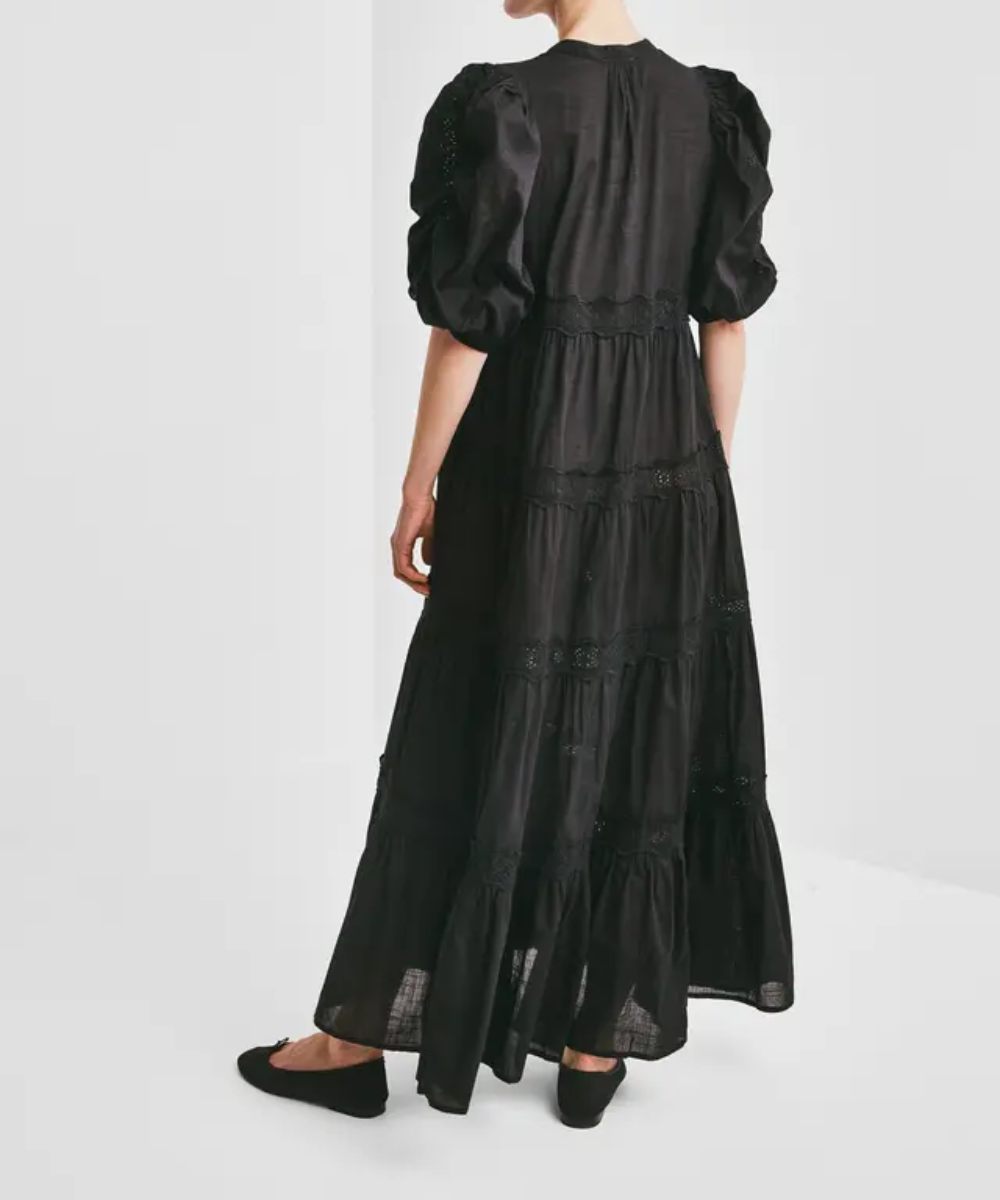 by TiMo Cotton Slub Relaxed Kjole Sort - Bilde 3