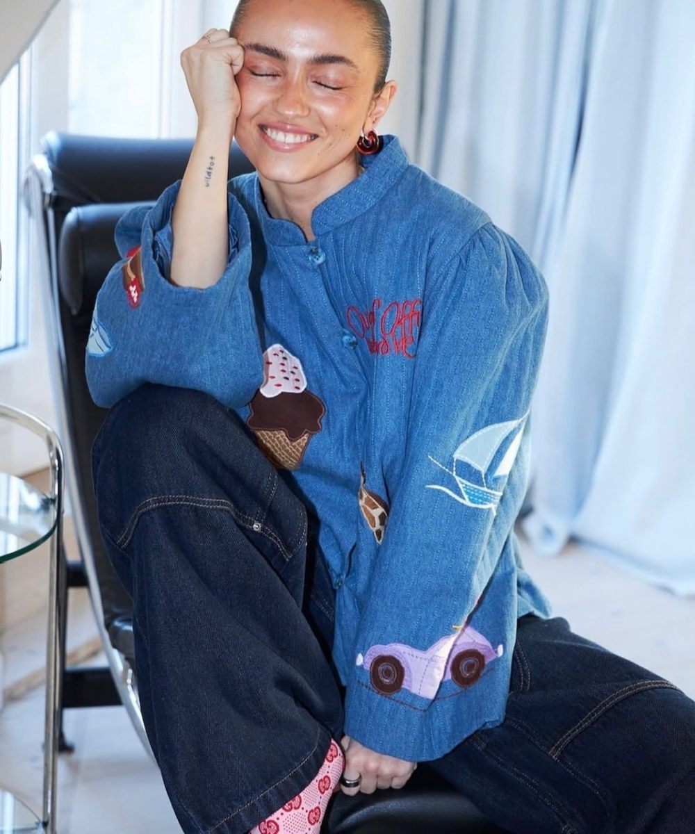 Stella Nova Embroidered Jakke Denim Blå