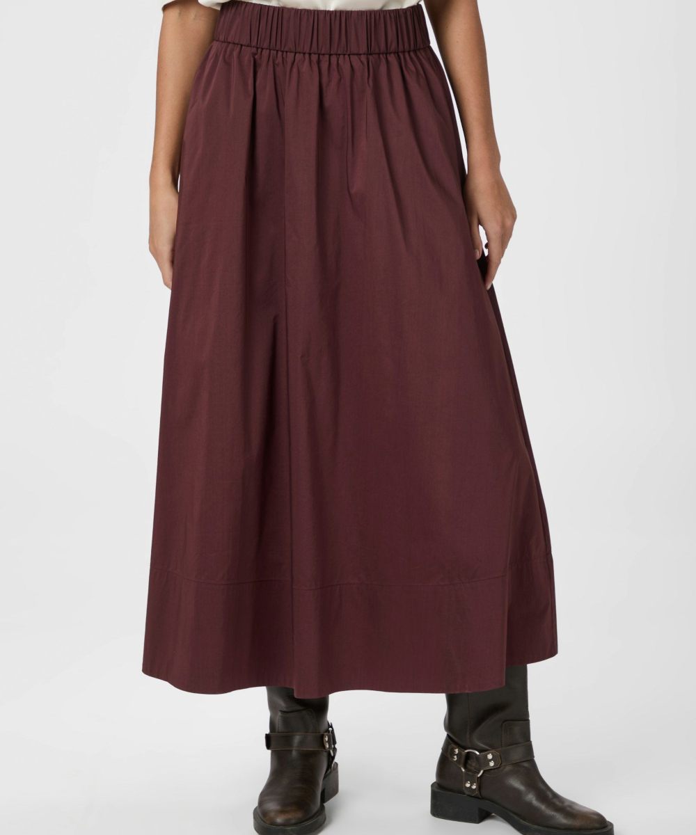 Neo Noir Yara Poplin Skjørt Burgundy