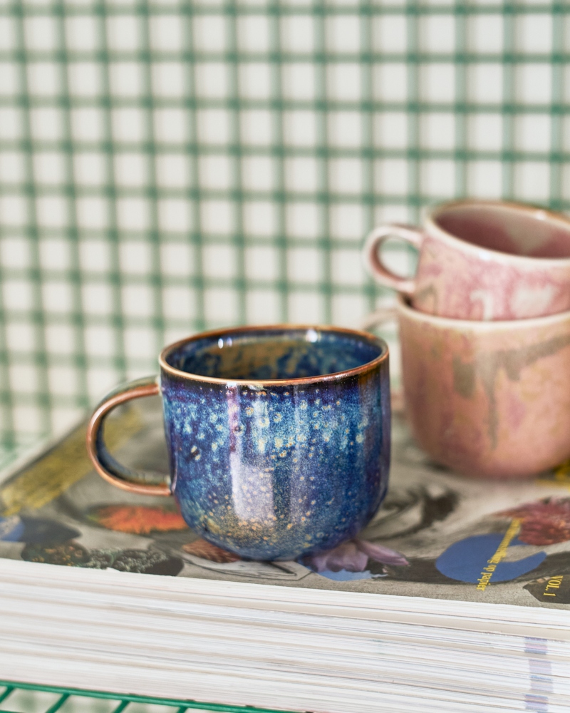 HK Living Chef Ceramic Kopp Rustic Blue