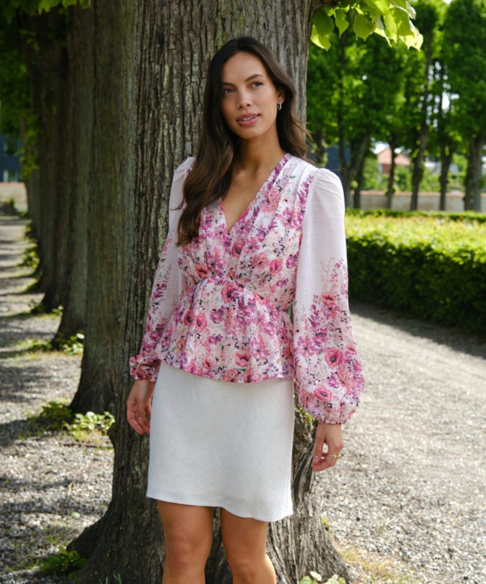 Neo Noir Fie Flower Print Bluse Rose