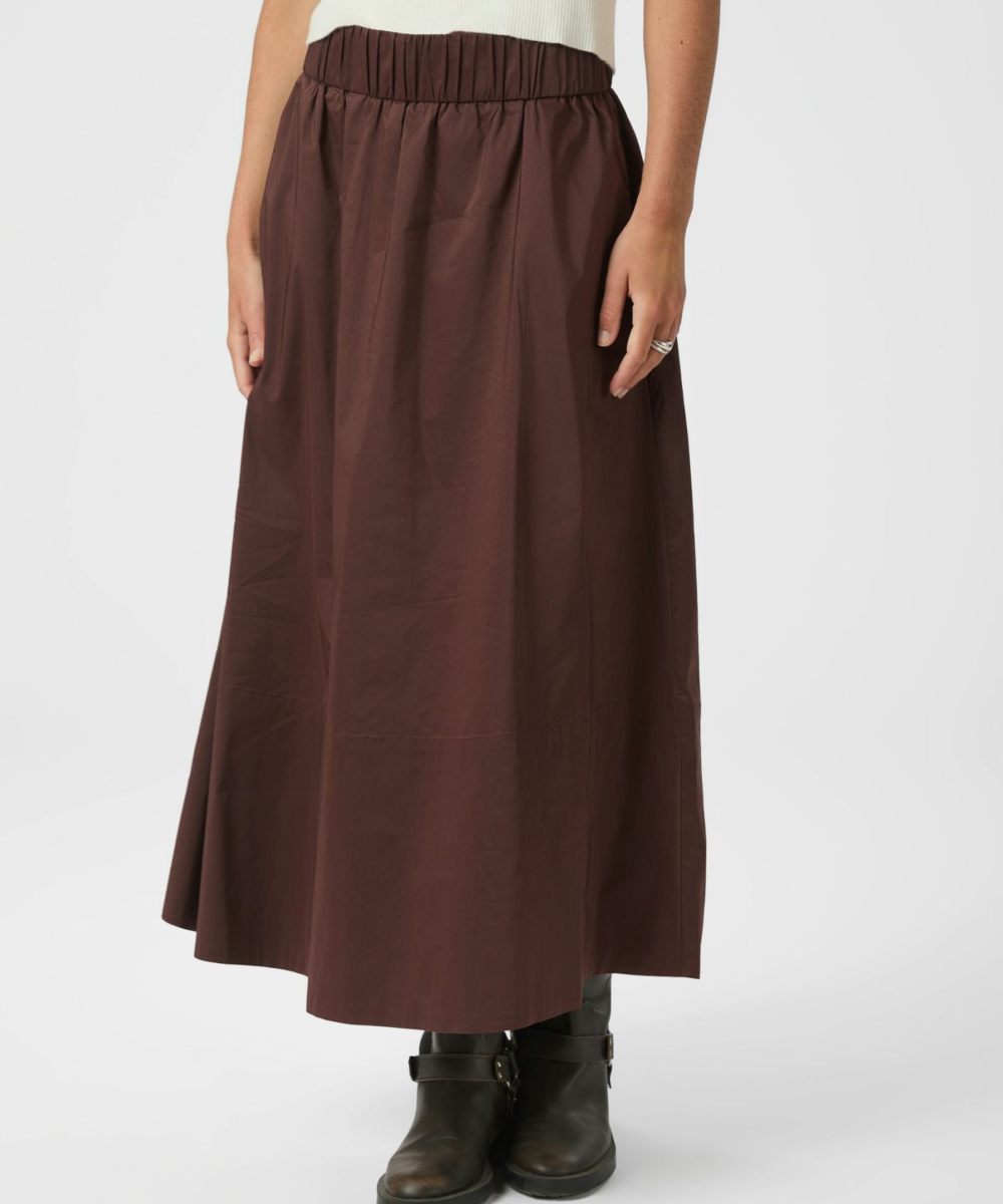 Neo Noir Yara Poplin Skjørt Chocolate Brun