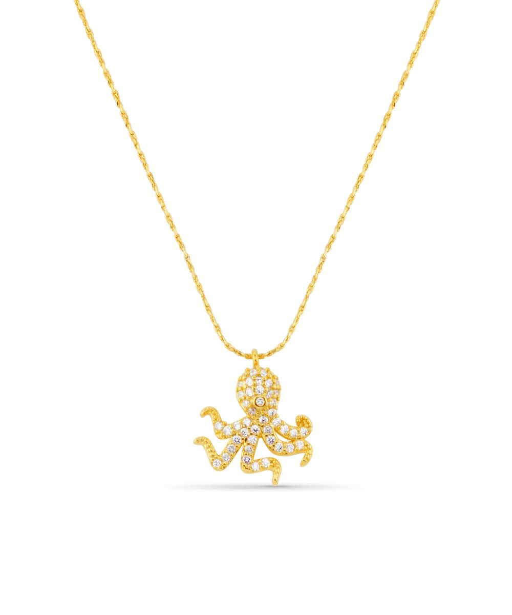 ORELIA Pave Octopus Charm Halskjede Gull - Bilde 2