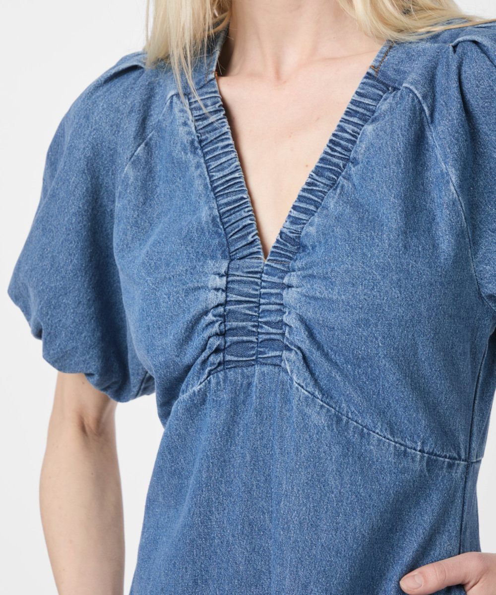 Neo Noir Illana Denim Kjole Blå - Bilde 3