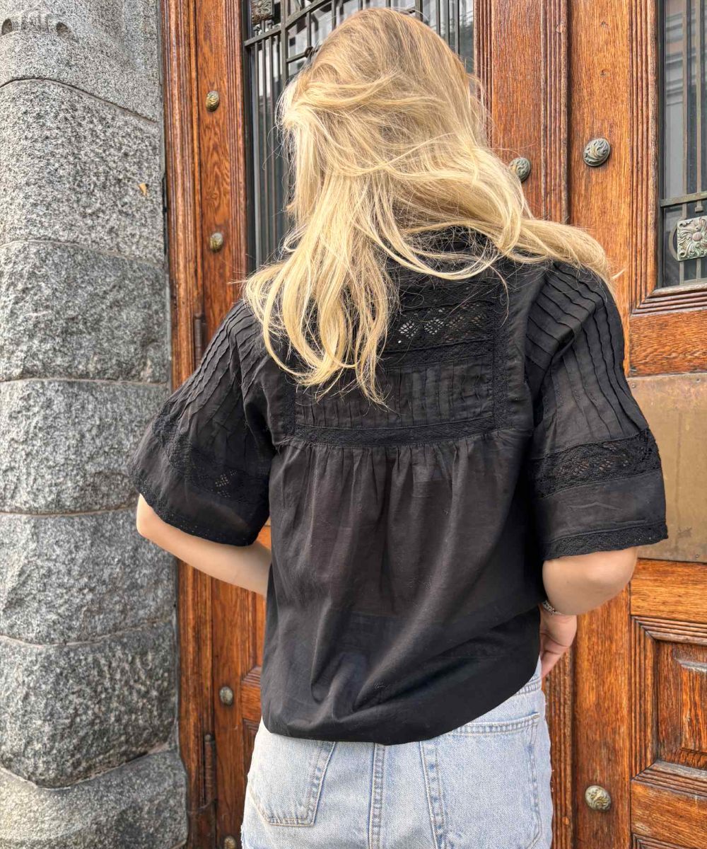 Neo Noir Siama S Voile Bluse Sort - Bilde 3