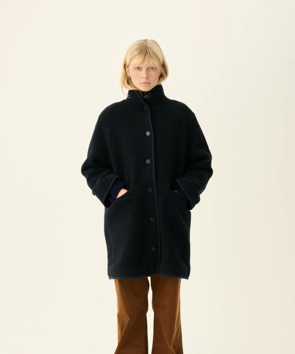 Rue De Tokyo Cedar Teddy Jakke Dark Navy