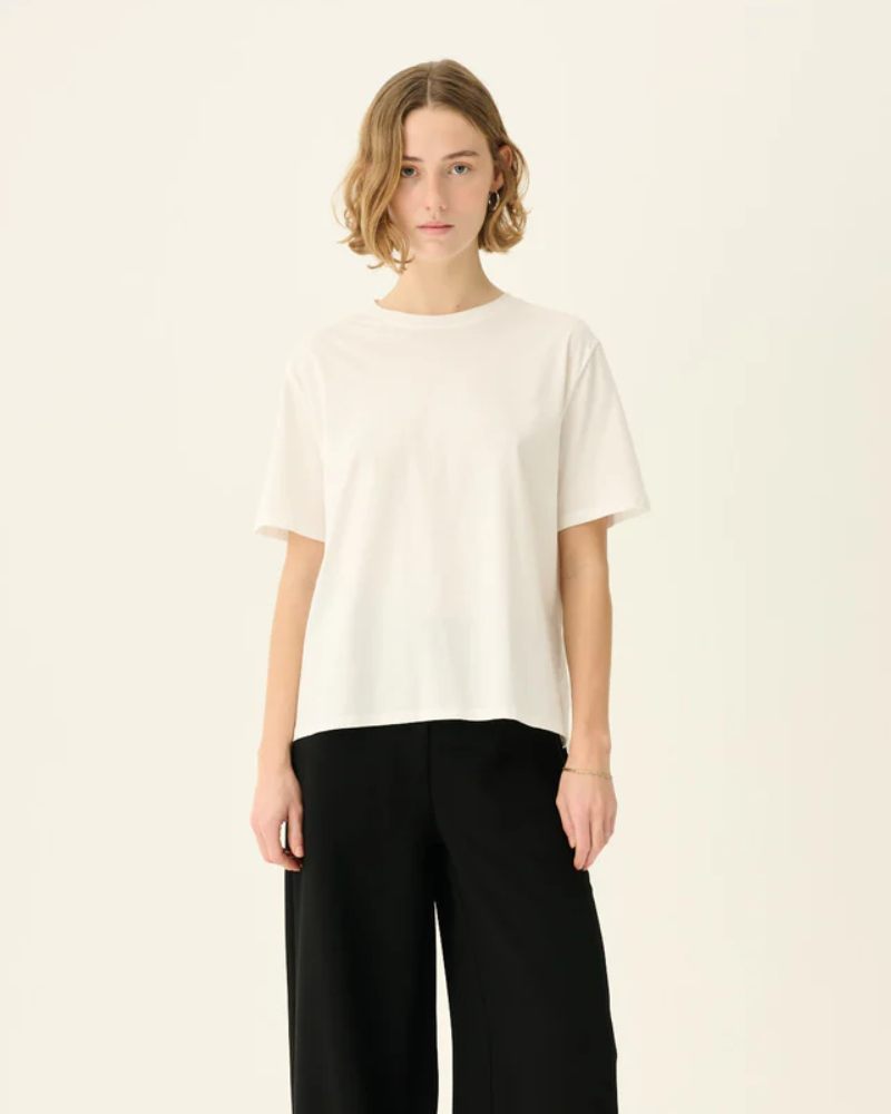 Rue De Tokyo Trish Light Cotton Jersey T-skjorte Offwhite