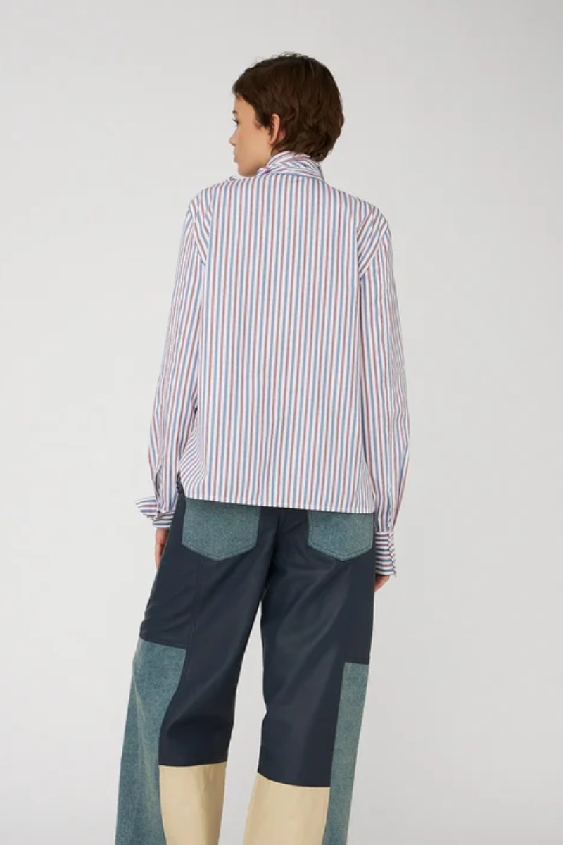 Stella Nova Striped Bow Skjorte Red & Blue Stripes - Bilde 2