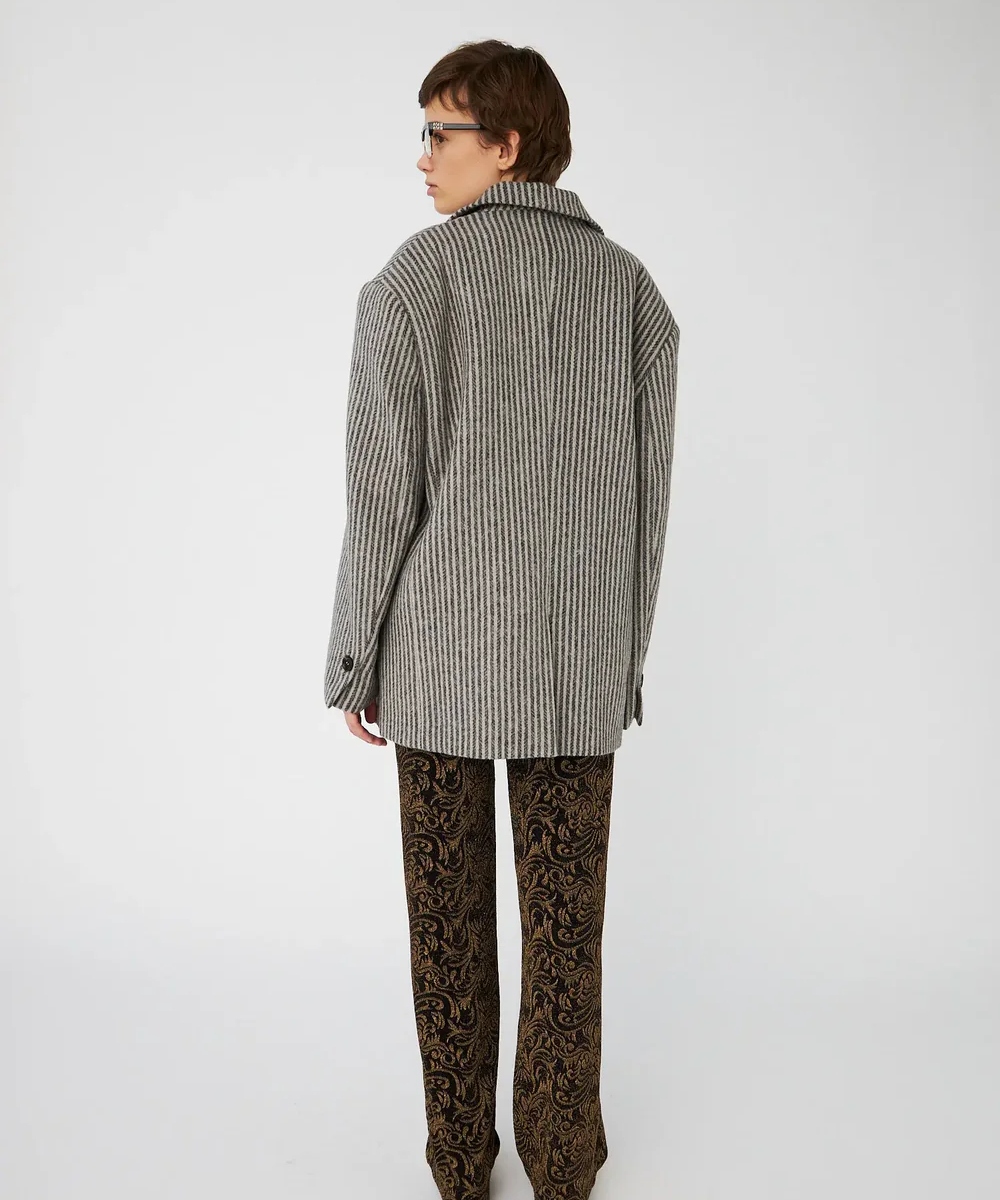 Stella Nova Striped Oversize Wool Blazer Black Powder - Bilde 2