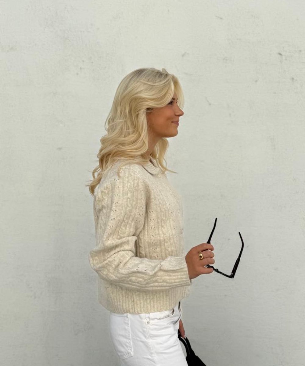 Neo Noir Emelie Knit Cardigan Ivory Sand - Bilde 2