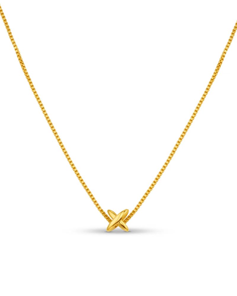 ORELIA Mini Cross Fine Collar Halssmykke Gull