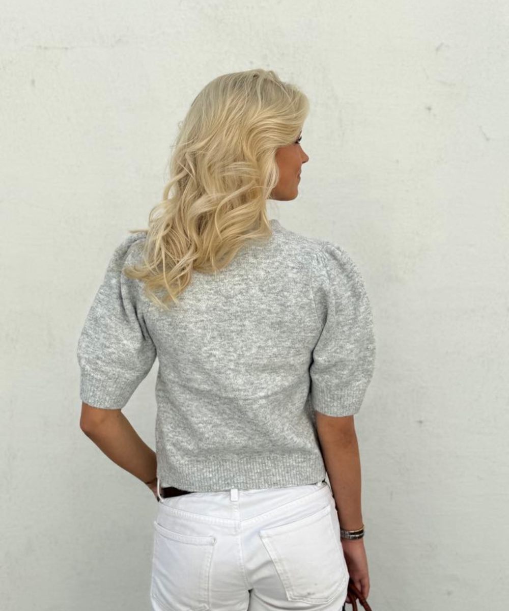Neo Noir Trudy Deco Knit Cardigan Light Grey Melange - Bilde 3