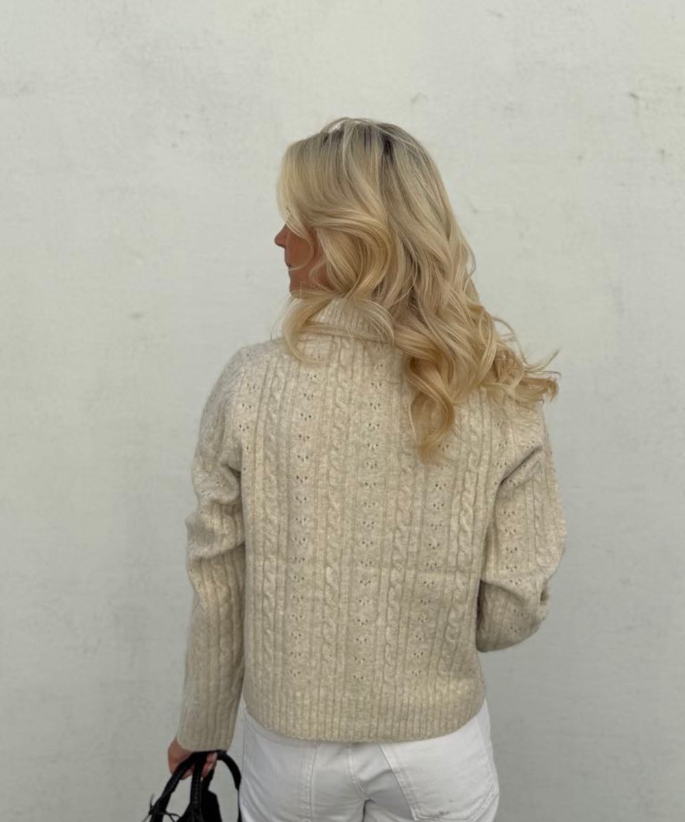 Neo Noir Emelie Knit Cardigan Ivory Sand - Bilde 3