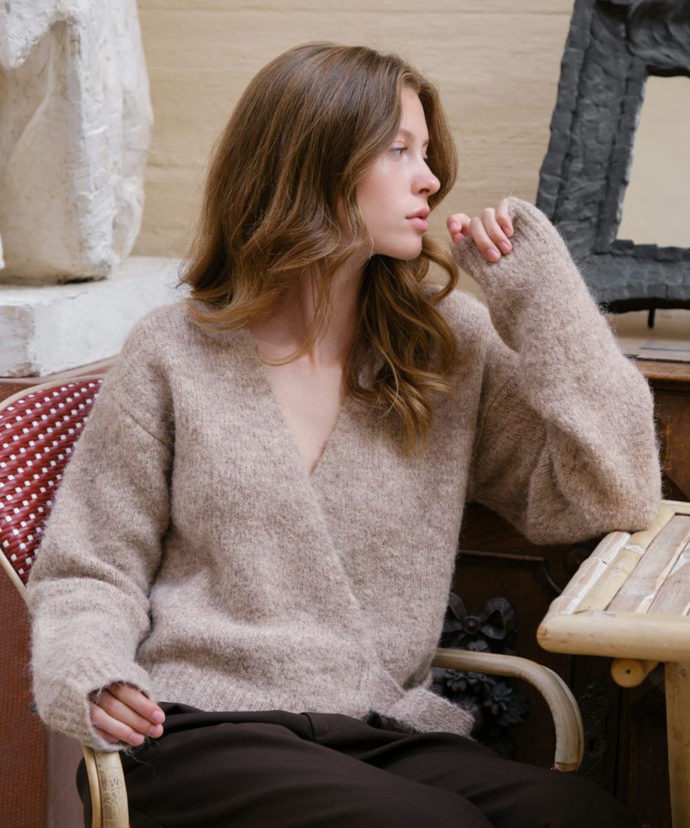 Neo Noir Ronia Fluffy Cardigan Beige Melange - Bilde 2