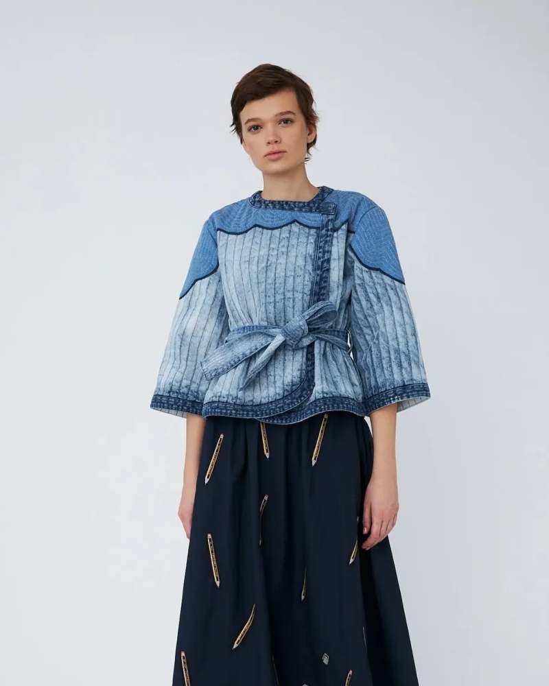 Stella Nova Denim Quilted Jacket Blå