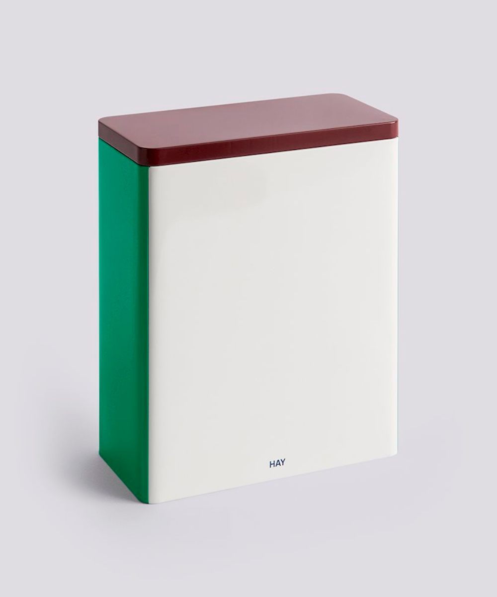 HAY Tin Container XL Offwhite Burgundy Green