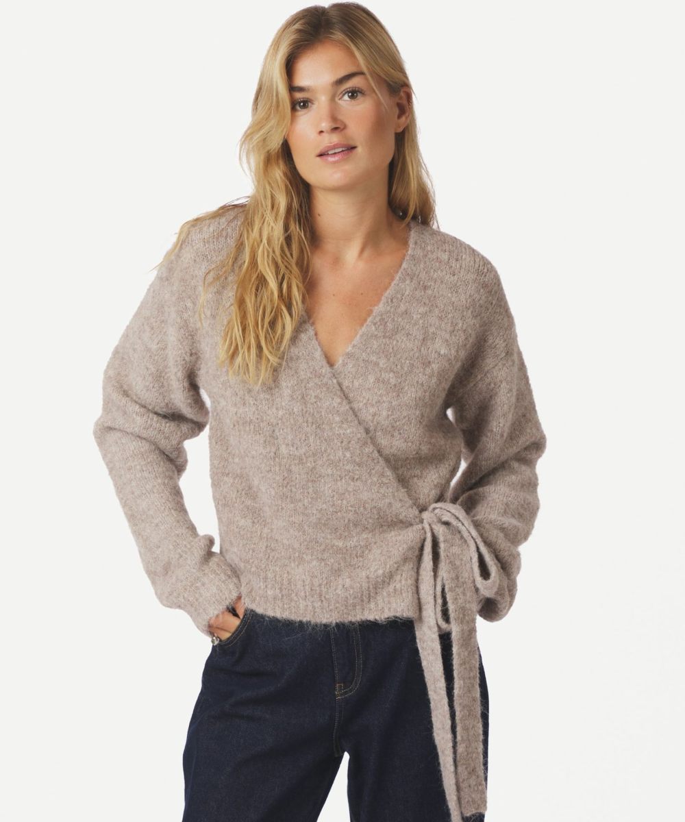 Neo Noir Ronia Fluffy Cardigan Beige Melange