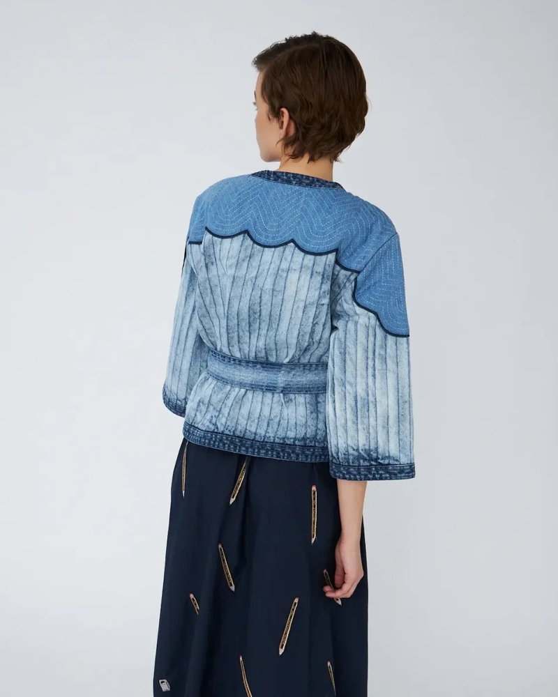 Stella Nova Denim Quilted Jacket Blå - Bilde 2