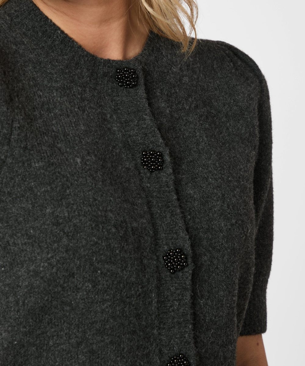 Neo Noir Trudy Deco Knit Cardigan Antracit - Bilde 4
