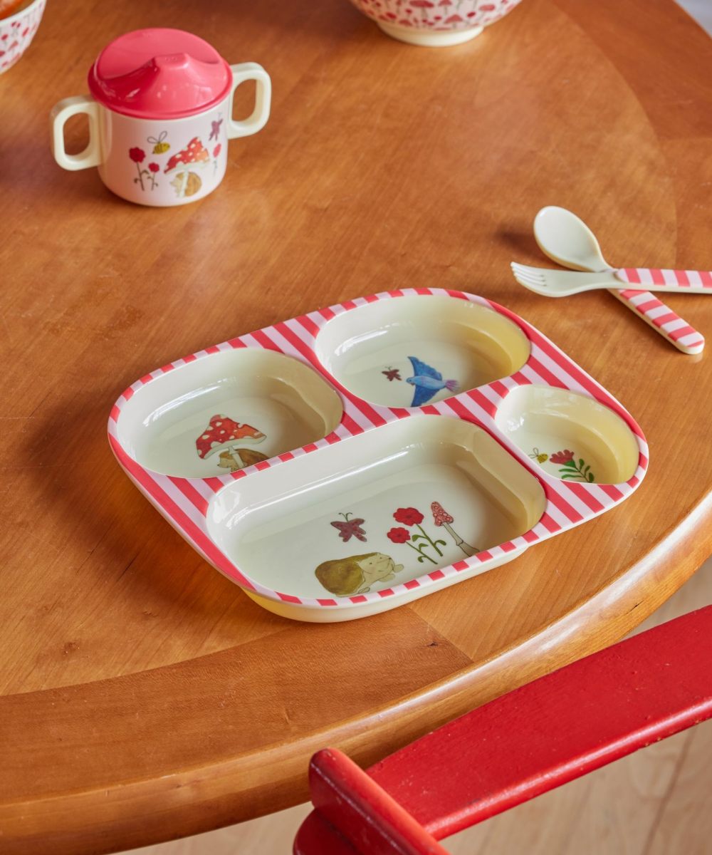 rice Baby Dinner set Gift Box Pink Happy Forest