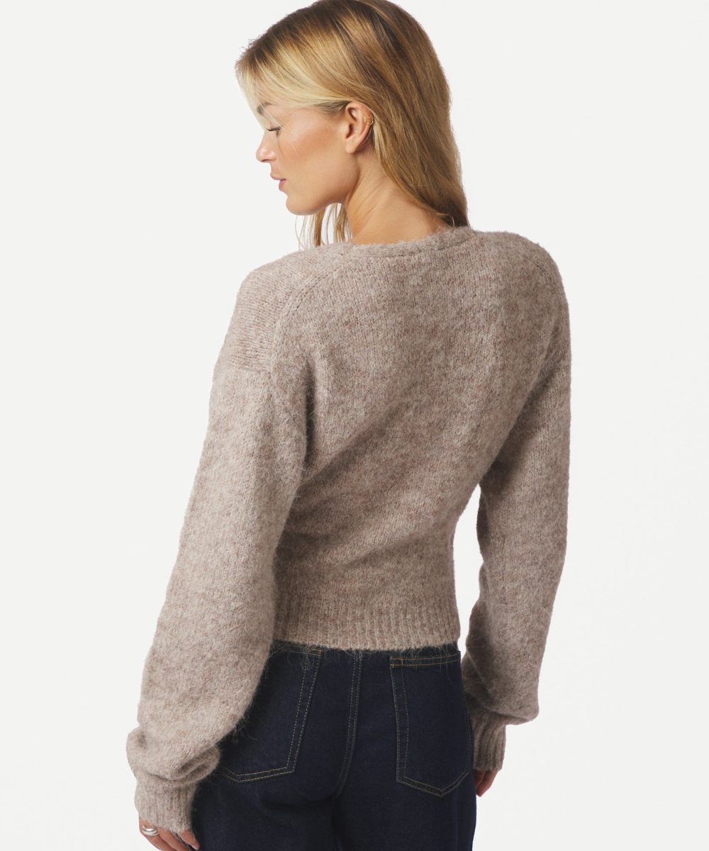 Neo Noir Ronia Fluffy Cardigan Beige Melange - Bilde 4