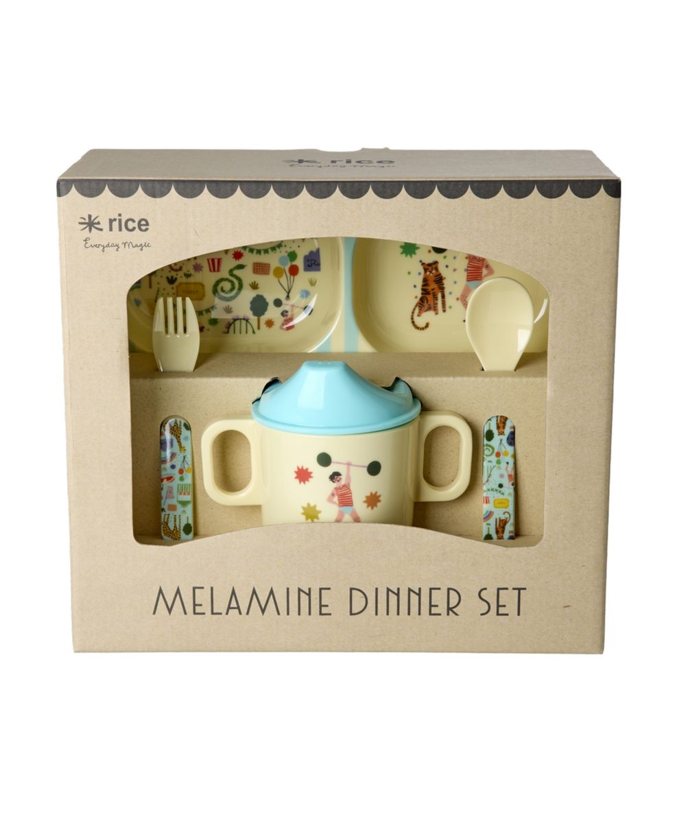 rice Baby Dinner set Gift Box Fun Fair Print Mint - Bilde 2