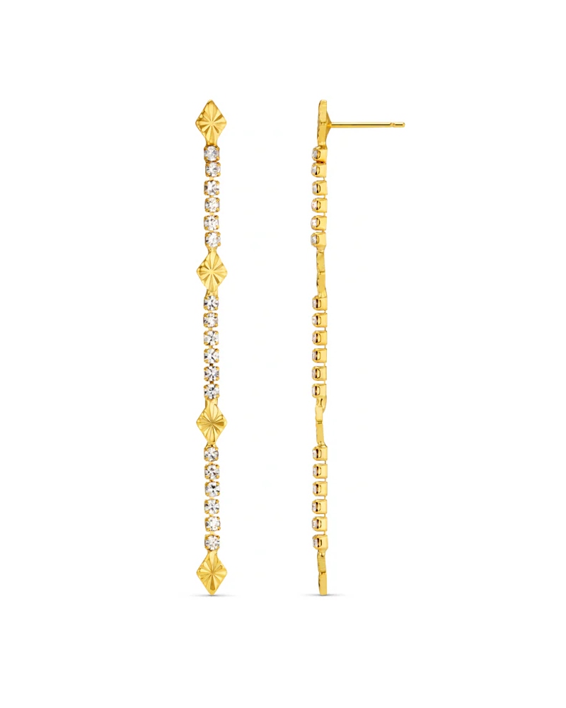 ORELIA Cupchain & Etched Detail Long Drop Øredobber - Bilde 2
