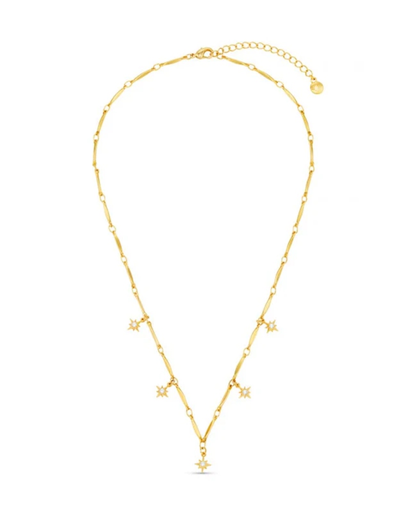 ORELIA Crystal Starburst Multi Charm Drop Halssmykke - Bilde 3
