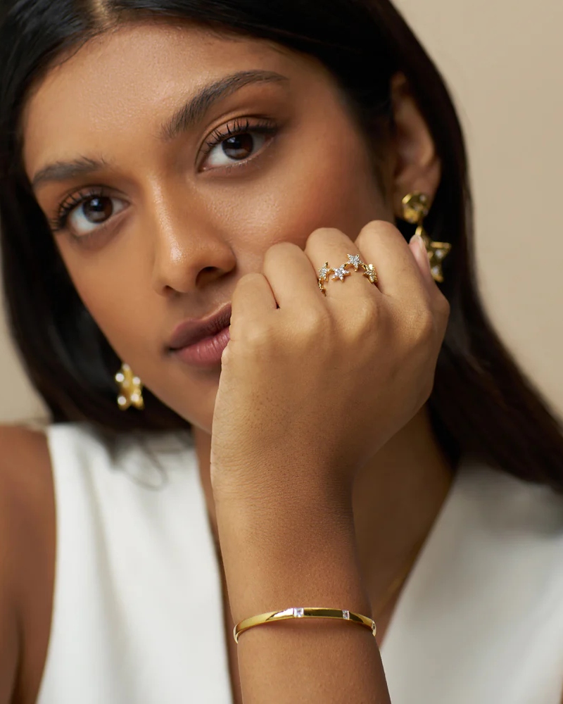 ORELIA Crystal Set Open Bangle Armbånd - Bilde 2