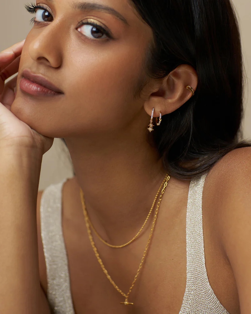 ORELIA Pave Star Stationed 2- Row Ear Cuff - Bilde 2