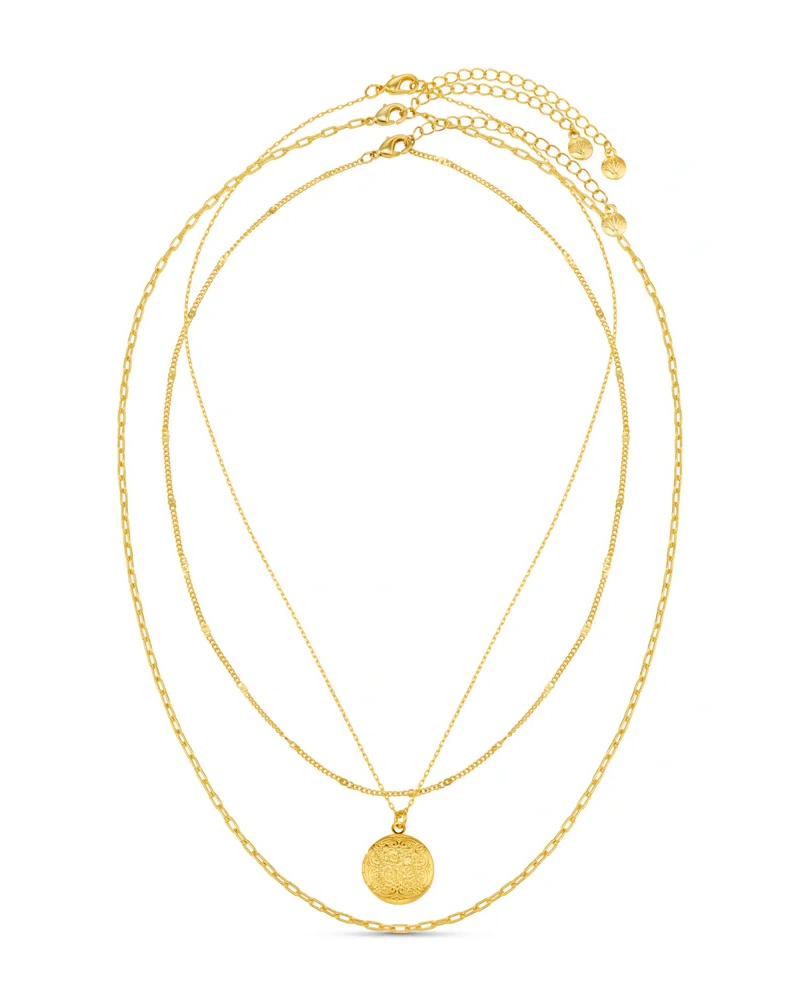 ORELIA 3-Row Locket Halssmykke - Bilde 2