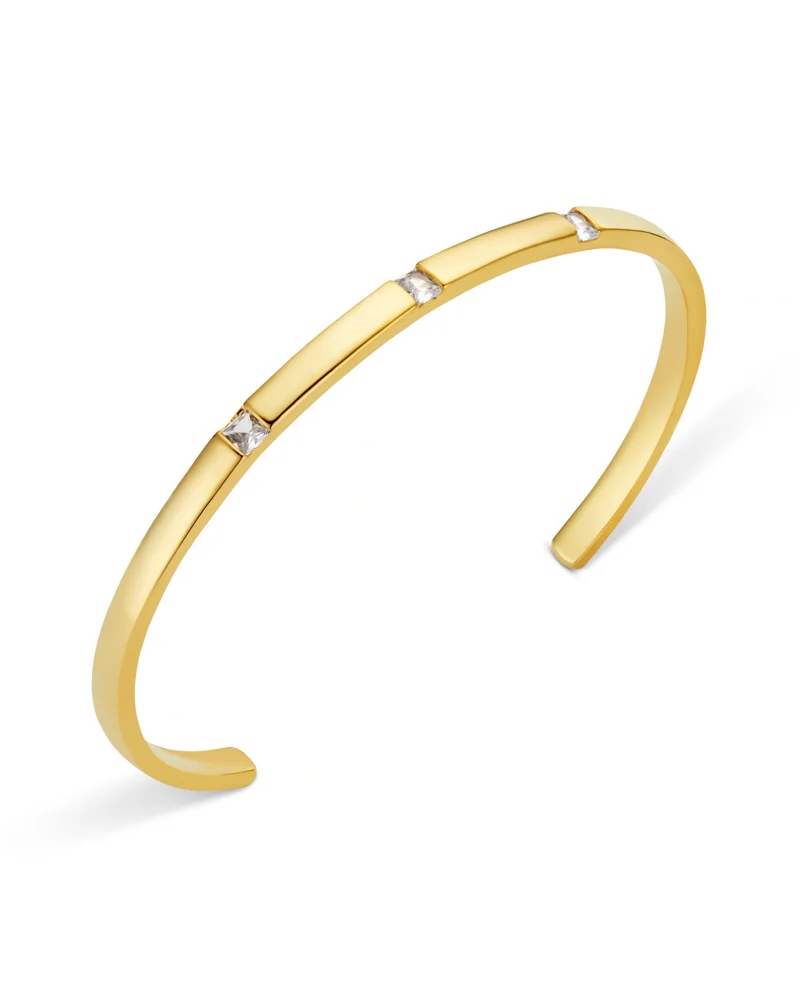 ORELIA Crystal Set Open Bangle Armbånd