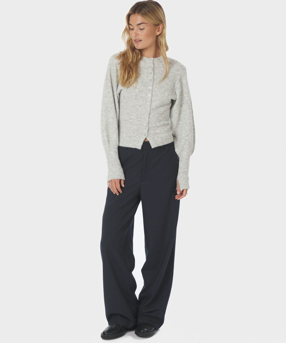 Neo Noir Briano Soft Knit Cardigan Lys Grå