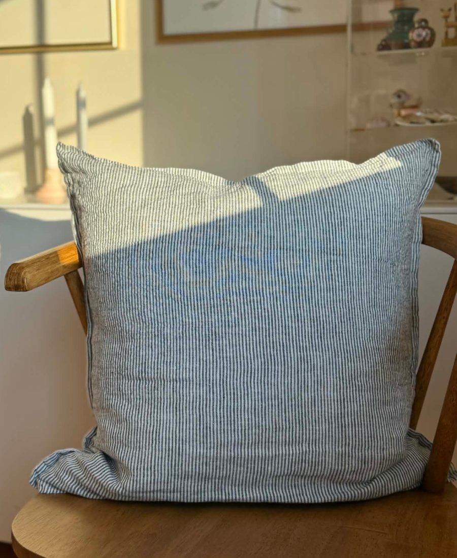 Linge Particulier Putetrekk Lin Striper Marine 50x50