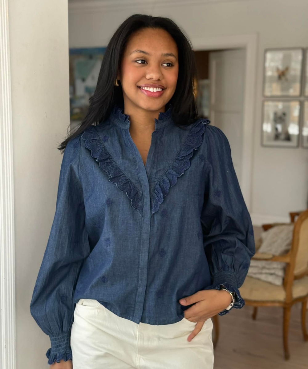 Neo Noir Degas Denim Bluse Blue