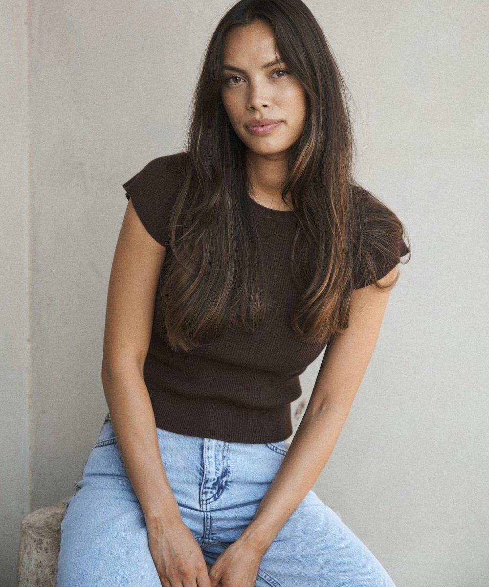 Neo Noir Tirra Knit T-skjorte Brun