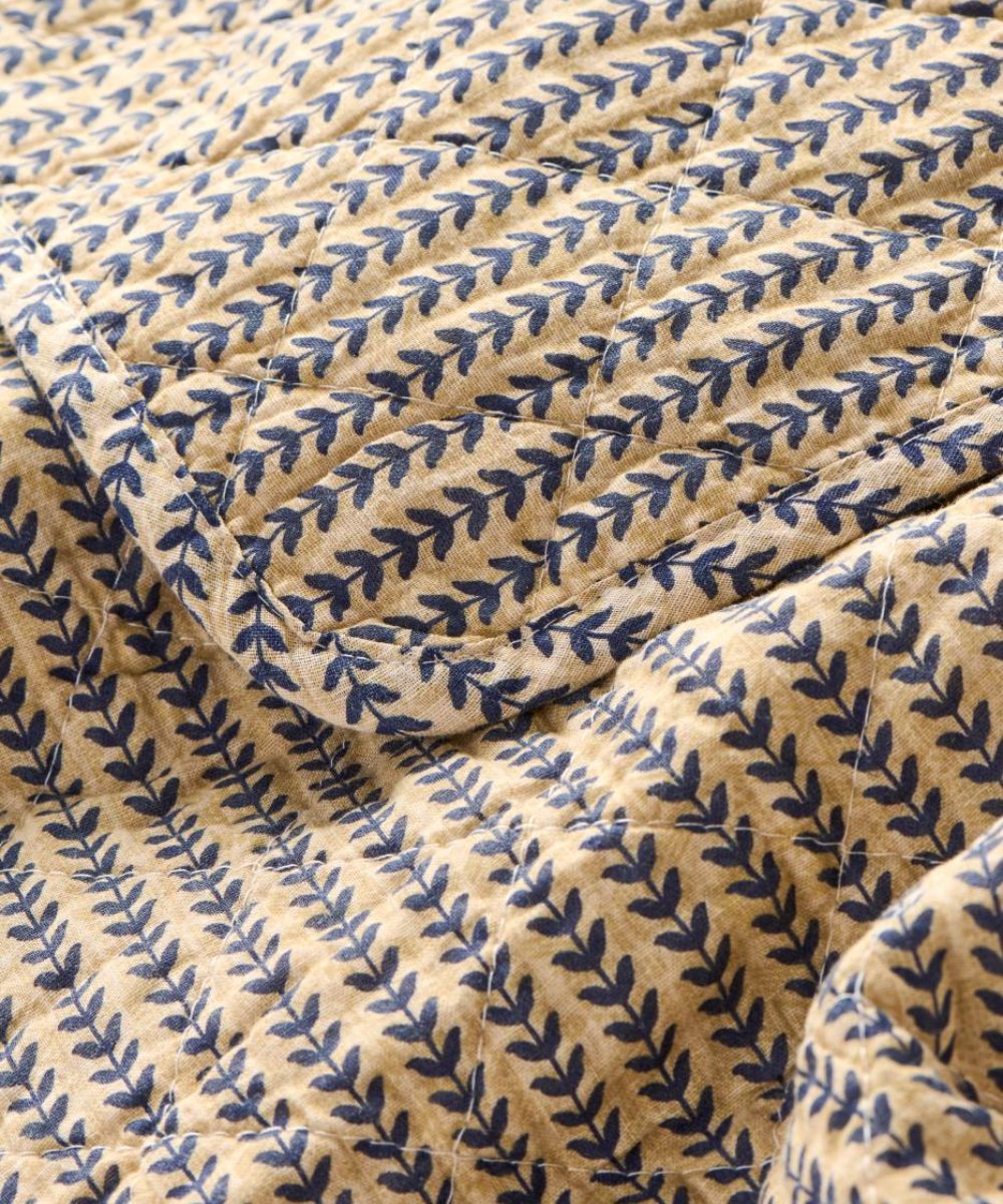 Ib Laursen Quilted Pledd Beige Navy 130x180