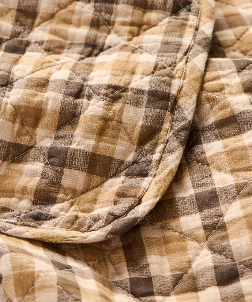 Ib Laursen Quilted Pledd Ruter Brun 130x180