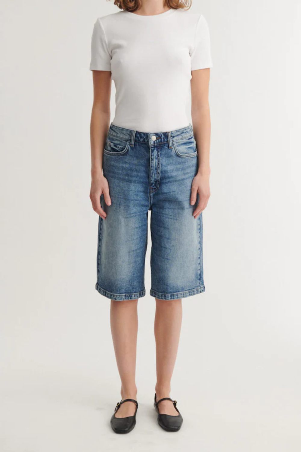 basic apparel Ea Stone W. Shorts Washed Denim - Bilde 2