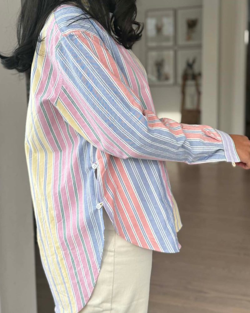 BY IDA Charlie Oversize Stripe Skjorte Multi Onesize - Bilde 3