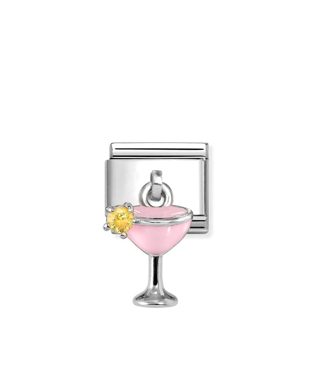 NOMINATION Charm Links Sølv Coctail Glass Rosa