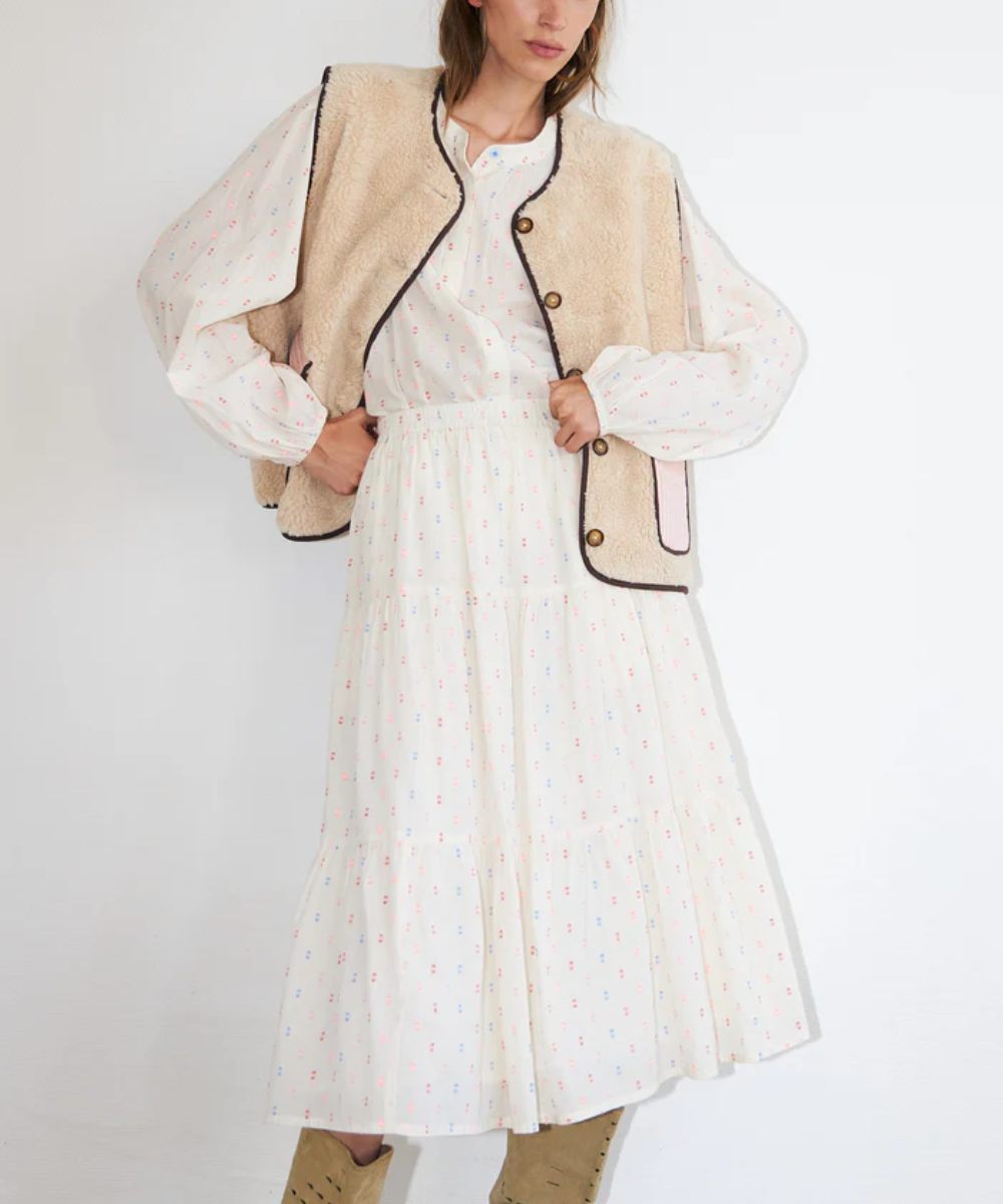 Lollys Laundry Morning Midi Skjørt Krem