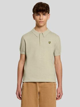 Lyle & Scott SS Knitted Polo T-skjorte Wheat
