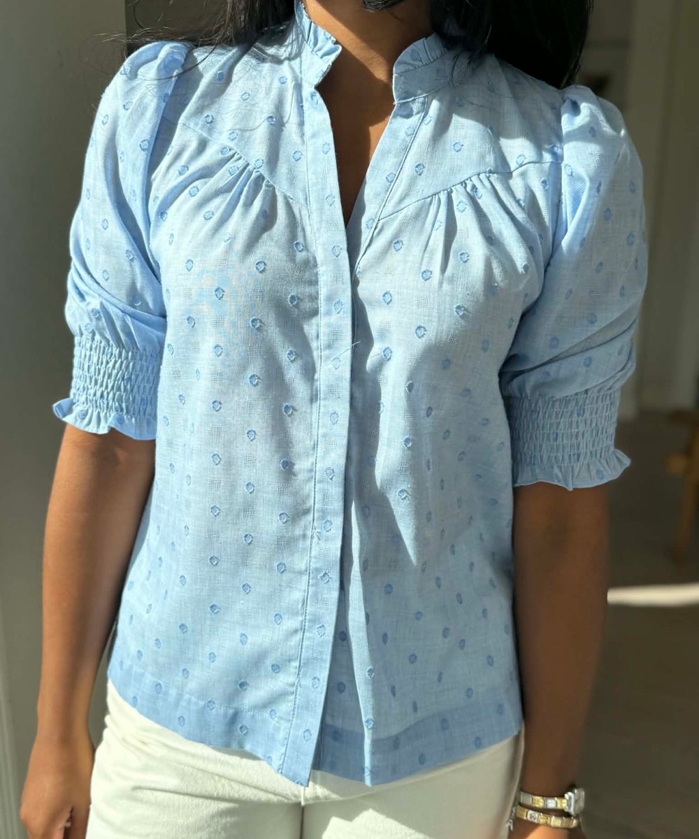 Neo Noir Diana Dobby S Bluse Ligth Blue - Bilde 2