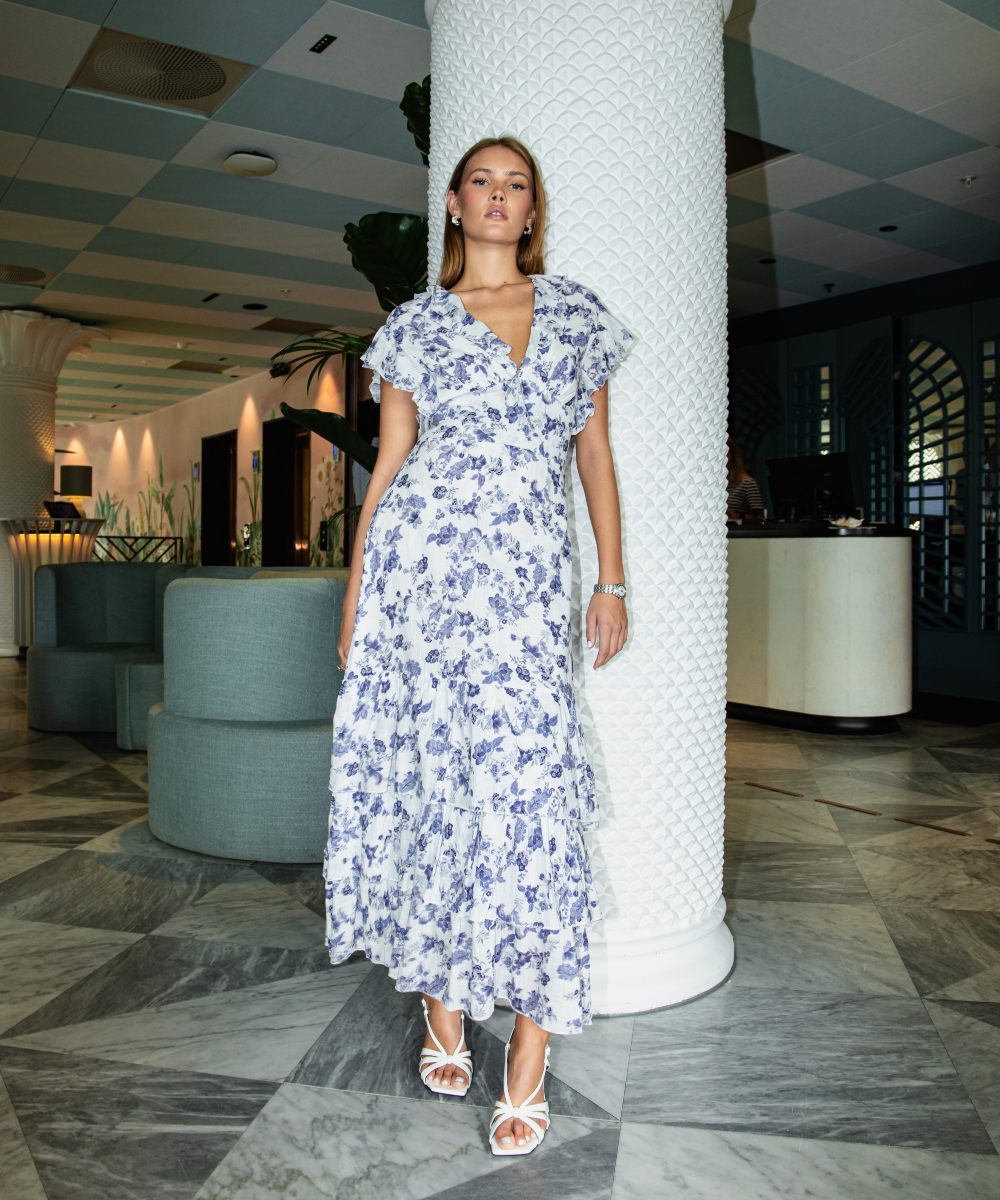 MISSMAYA Nadine Kjole Porcelain Blue - Bilde 2