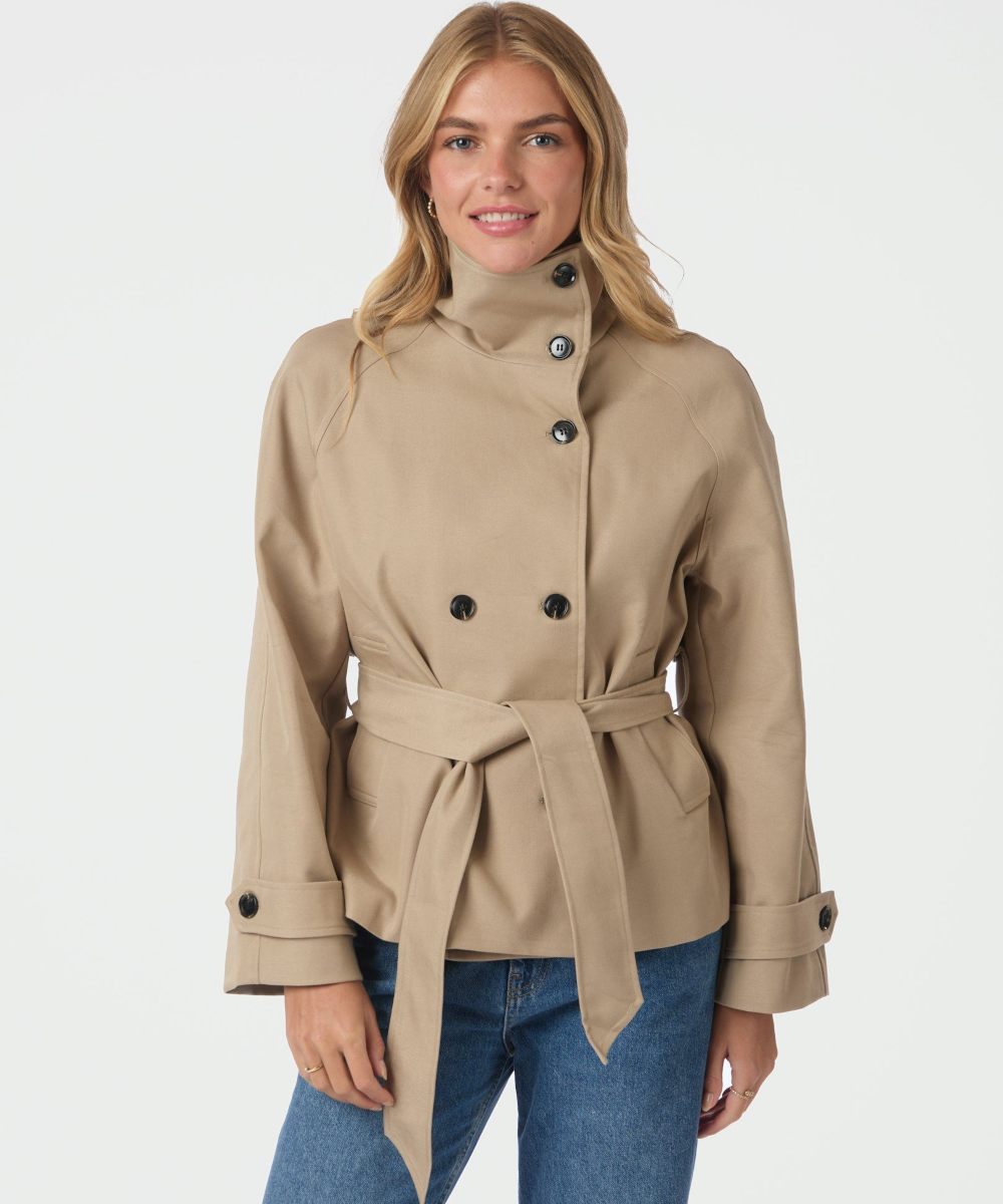 Neo Noir Munet Trench Jakke Sand