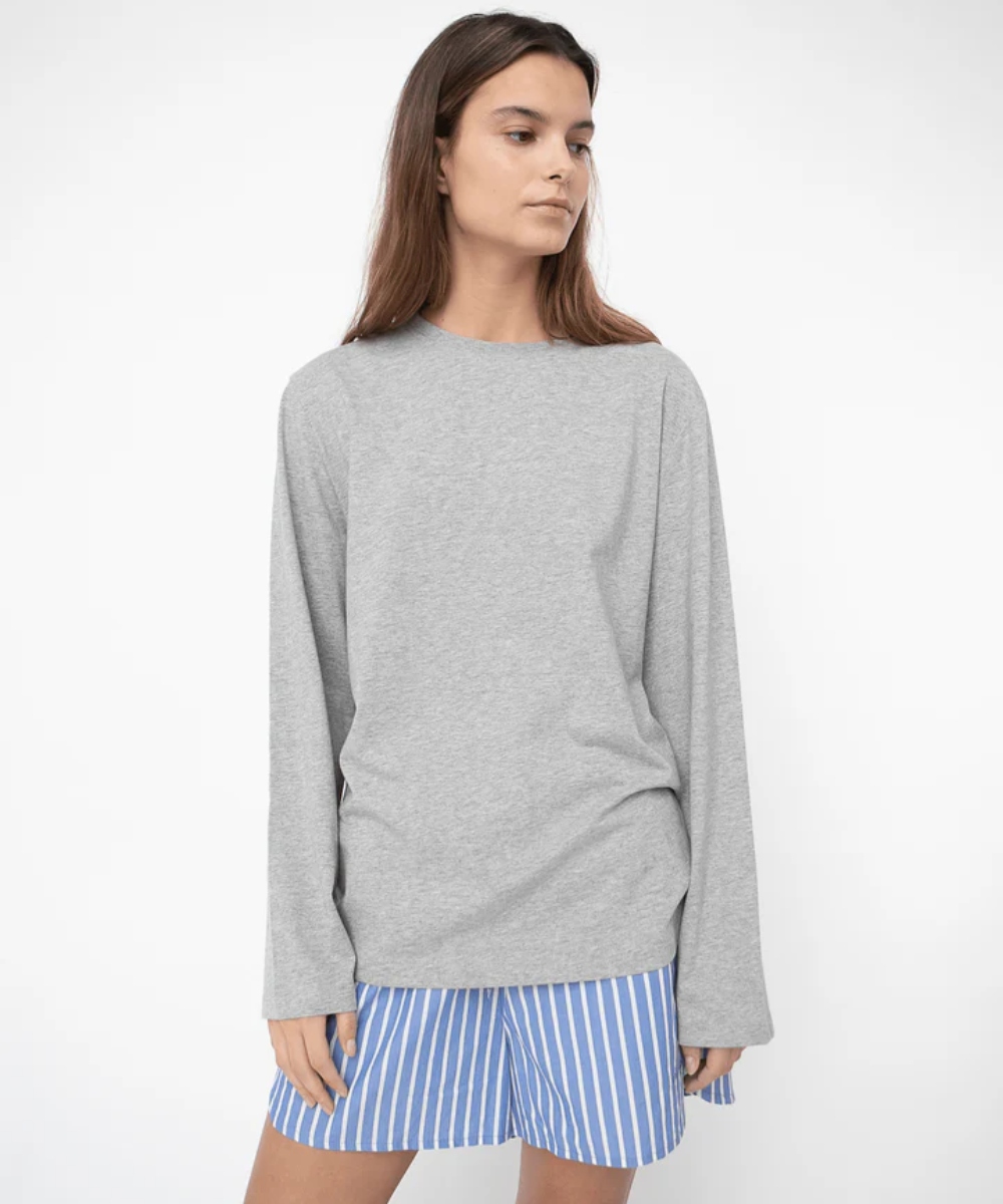 Studio Feder Freya LS Trøye Grey Melange