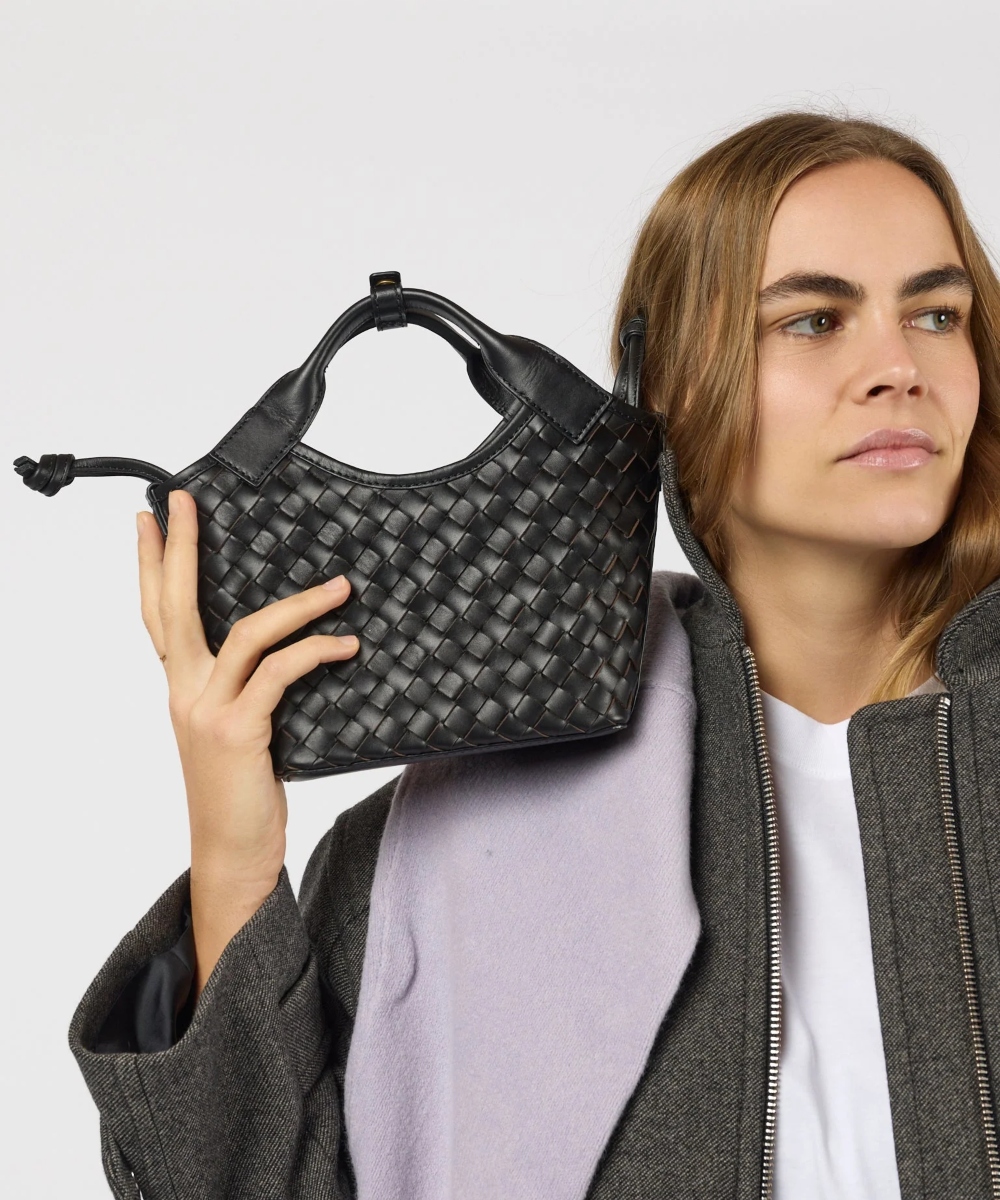 O My Bag Mara Mini Veske Black Woven Classic Leather