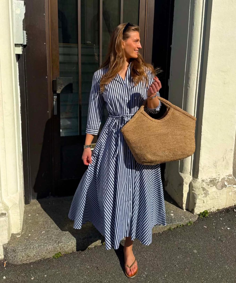Ane Mone Isabelle Kjole Navy Stripe