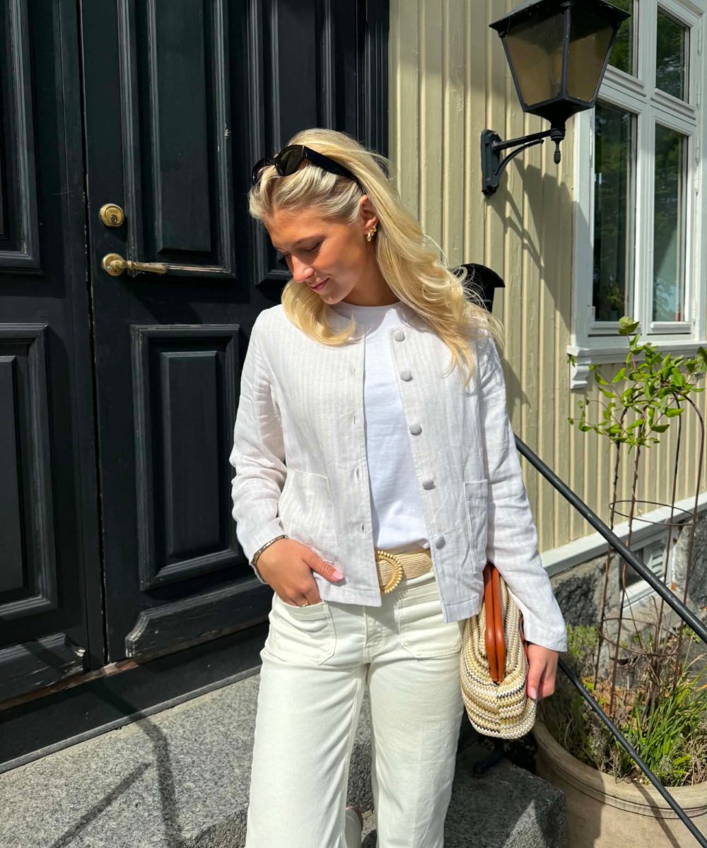BY IDA Anne Jakke Med Knapp Beige